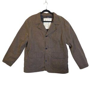 Billy Reid Mens Waxed Jacket Large Blazer Hunting Chore Work Brown Utility Canva